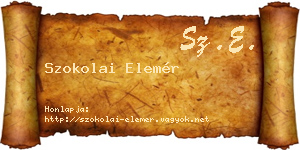 Szokolai Elemér névjegykártya