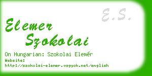elemer szokolai business card